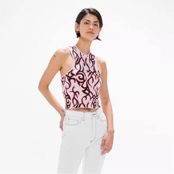 Urban Outfitters Pink and Black Flame Sweater Tank - Picture 2 of 6